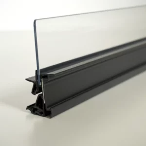 Rail avant A058 avec vitre et porte-étiquette électronique pour Bob POS-T pour étagères JBG2